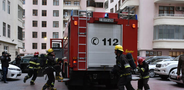 FHN Bakıda şərti yanğın təlimi keçirib