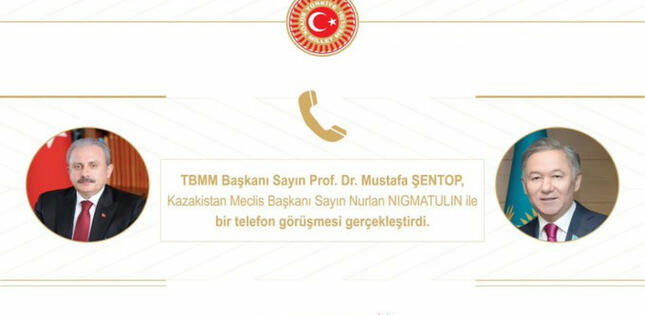 Mustafa Şentop Qazaxıstan parlamentinin sədri ilə danışıb